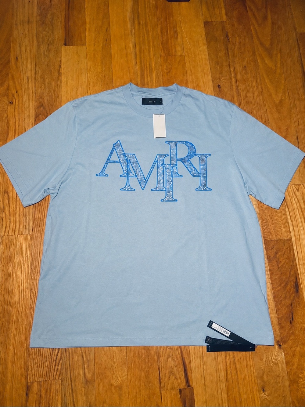 AMIRI Rhinestone Blue Runway Tshirt, Brand New 🔥